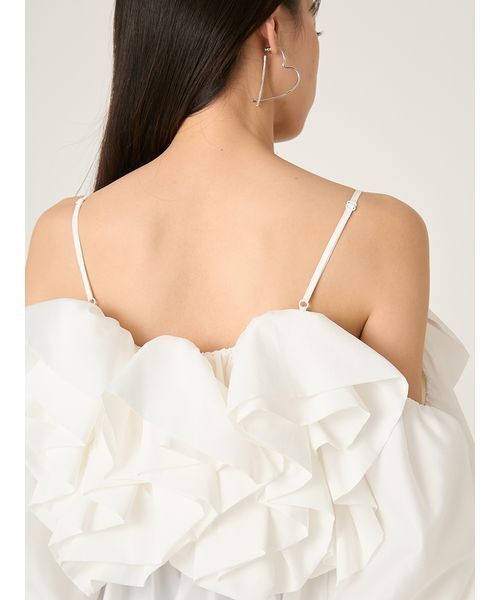 FRAY I.D（フレイアイディー）の「フラワーライクフリルペプラムブラウス（シャツ/ブラウス・レディース・ブルー/ホワイト/ブラック・F）」の10枚目の写真