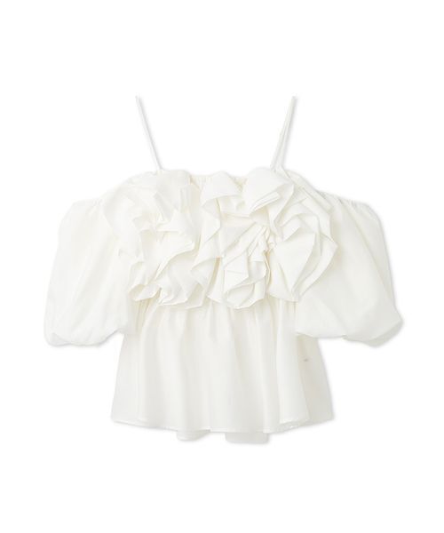 FRAY I.D（フレイアイディー）の「フラワーライクフリルペプラムブラウス（シャツ/ブラウス・レディース・ブルー/ホワイト/ブラック・F）」の16枚目の写真