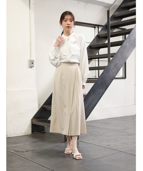 fifth(フィフス)の「【XSサイズあり】巻きスカート風サイドプリーツスカート(スカート・レディース・チャコールグレー/グレイッシュベージュ・XS/M)」の8枚目の写真