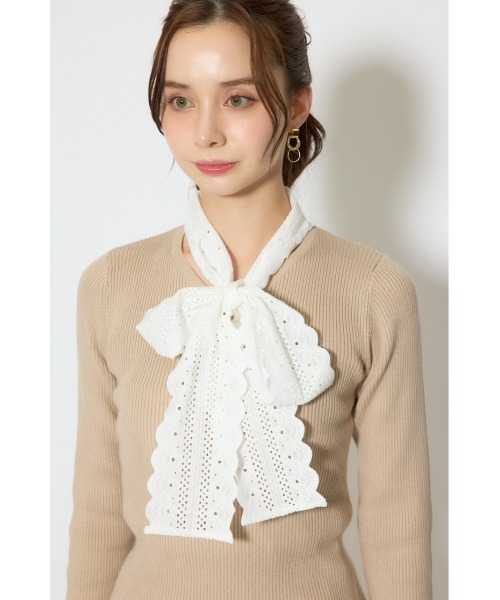 rienda(リエンダ)の「コットンレースリボンニットトップス 春服(ニット/セーター・レディース・ベージュ/ピンク/ネイビー・FREE)」の12枚目の写真