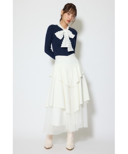 rienda(リエンダ)の「コットンレースリボンニットトップス 春服(ニット/セーター・レディース・ベージュ/ピンク/ネイビー・FREE)」の18枚目の写真