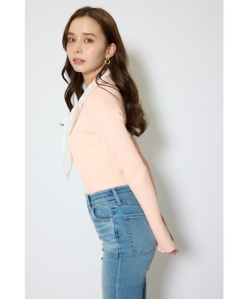 rienda(リエンダ)の「コットンレースリボンニットトップス 春服(ニット/セーター・レディース・ベージュ/ピンク/ネイビー・FREE)」の22枚目の写真