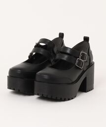 YOSUKE | 【YOSUKE】厚底トラックソールダブルベルトメリージェーン 2605020(パンプス)