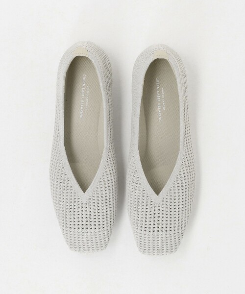 green label relaxing（グリーンレーベルリラクシング）の「ウェルネスシアー スクエア V フラットシューズ / ニットシューズ（その他シューズ・レディース・シルバー/ブラック/ダークブラウン/ライム・25cm/22.5cm/24cm/23.5cm/23cm/24.5cm）」の4枚目の写真