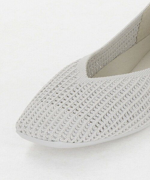 green label relaxing（グリーンレーベルリラクシング）の「ウェルネスシアー スクエア V フラットシューズ / ニットシューズ（その他シューズ・レディース・シルバー/ブラック/ダークブラウン/ライム・25cm/22.5cm/24cm/23.5cm/23cm/24.5cm）」の16枚目の写真