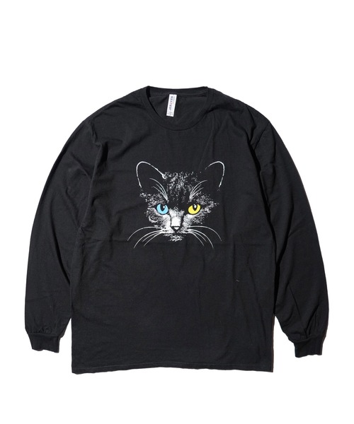 2AM(ツーエイエム)の「JERZEES / ジャージーズ ODD-EYESD CAT LS TEE(Tシャツ/カットソー・メンズ・ブラック/ブラック系1・MEDIUM/LARGE/X-LARGE)」の2枚目の写真
