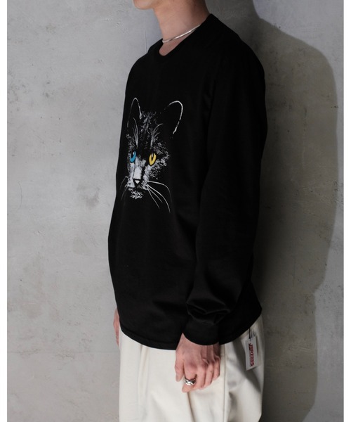 2AM(ツーエイエム)の「JERZEES / ジャージーズ ODD-EYESD CAT LS TEE(Tシャツ/カットソー・メンズ・ブラック/ブラック系1・MEDIUM/LARGE/X-LARGE)」の10枚目の写真