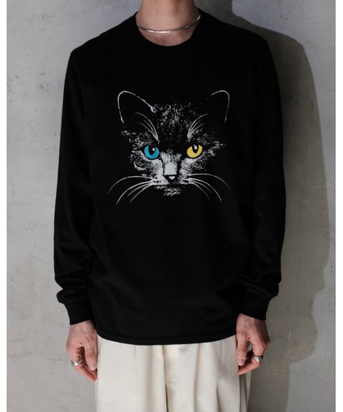 2AM(ツーエイエム)の「JERZEES / ジャージーズ ODD-EYESD CAT LS TEE(Tシャツ/カットソー・メンズ・ブラック/ブラック系1・MEDIUM/LARGE/X-LARGE)」の9枚目の写真