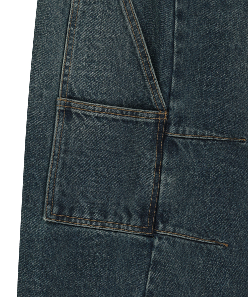 BROWNBREATH（ブラウンブレス）の「POCKET CARPENTER CURVED DENIM PANTS - BLUE（デニムパンツ・レディース・その他・SMALL/MEDIUM/LARGE/X-LARGE）」の9枚目の写真