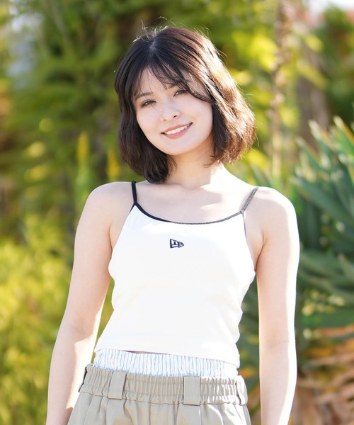 NEW ERA（ニューエラ）の「NEW ERA/ニューエラ レディース キャミソール WS RIB CR CAMISOLE（タンクトップ・レディース・ブラック/アイボリー・S/M）」の3枚目の写真
