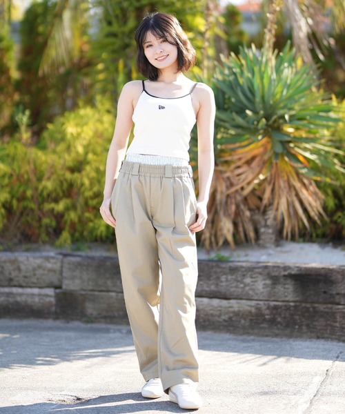 NEW ERA（ニューエラ）の「NEW ERA/ニューエラ レディース キャミソール WS RIB CR CAMISOLE（タンクトップ・レディース・ブラック/アイボリー・S/M）」の5枚目の写真