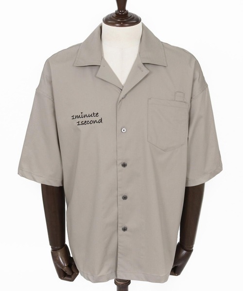 1minute 1second(ワンミニットワンセカンド)の「mhs2563-twill stretch open-collar shirt オープンカラーシャツ(1M26N120)(シャツ/ブラウス・メンズ・ブラック/グレイッシュベージュ/チャコール・XL/L/M/S)」の8枚目の写真