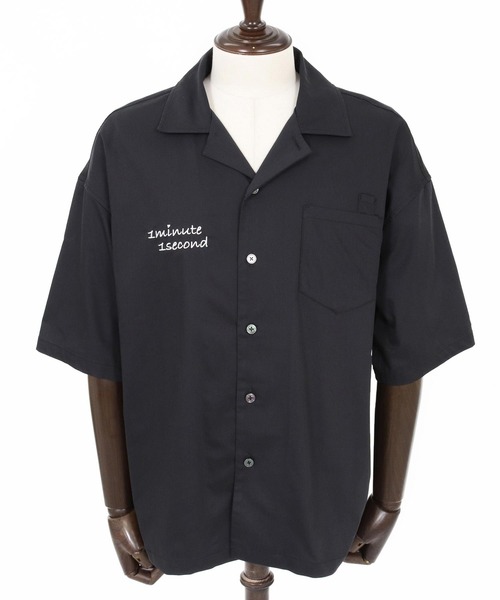 1minute 1second(ワンミニットワンセカンド)の「mhs2563-twill stretch open-collar shirt オープンカラーシャツ(1M26N120)(シャツ/ブラウス・メンズ・ブラック/グレイッシュベージュ/チャコール・XL/L/M/S)」の10枚目の写真