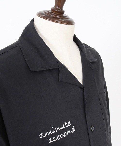 1minute 1second(ワンミニットワンセカンド)の「mhs2563-twill stretch open-collar shirt オープンカラーシャツ(1M26N120)(シャツ/ブラウス・メンズ・ブラック/グレイッシュベージュ/チャコール・XL/L/M/S)」の12枚目の写真