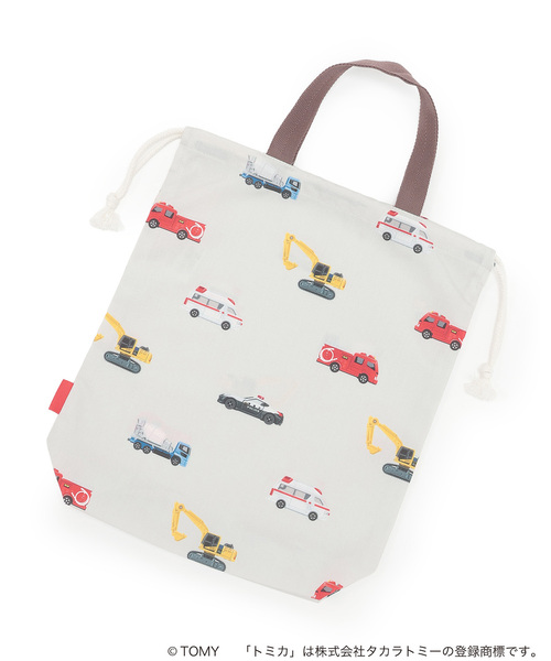 petit main(プティマイン)の「【TOMICA】お着替え巾着(トートバッグ・キッズ・ブルーグレー/ライトベージュ・F)」の3枚目の写真