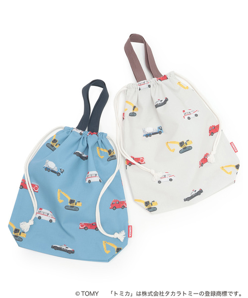 petit main(プティマイン)の「【TOMICA】お着替え巾着(トートバッグ・キッズ・ブルーグレー/ライトベージュ・F)」の8枚目の写真