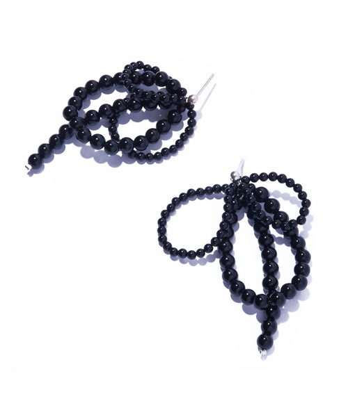 IRIS47(イリスフォーセブン)の「【IRIS 47】fabiana onyx pierce/ファビアナ オニキス ピアス JSV9(ピアス(両耳用)・レディース・ブラック・FREE)」の2枚目の写真