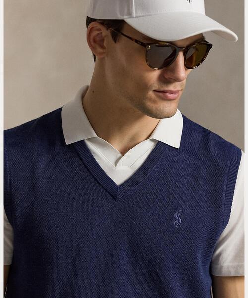POLO GOLF(ポロ ゴルフ)の「パフォーマンス コットンブレンド セーター ベスト(ベスト・メンズ・ネイビー系1・L/M/S/XS)」の5枚目の写真