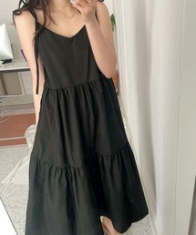 ティアードキャミロングワンピース