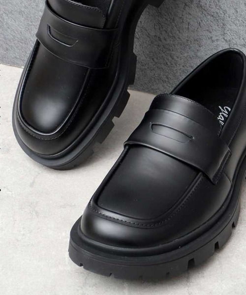BACKYARD FAMILY(バックヤードファミリー)の「glabella PLATFORM WIDE COIN LOAFERS(ローファー・メンズ・ブラック・S/L)」の7枚目の写真