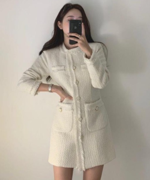semplice（センプリチェ）の「ワンピース【韓国ファッション】（ワンピース・レディース・アイボリー/ブラック・M/S/L）」の5枚目の写真