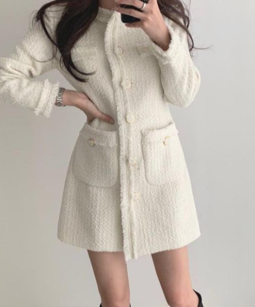 semplice（センプリチェ）の「ワンピース【韓国ファッション】（ワンピース・レディース・アイボリー/ブラック・M/S/L）」の8枚目の写真