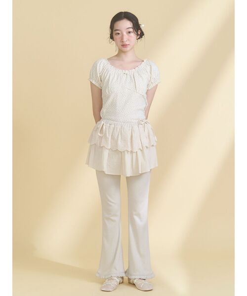 merry jenny（メリージェニー）の「petit flower pure neck tee（Tシャツ/カットソー・レディース・アイボリー/オフホワイト・FREE）」の5枚目の写真