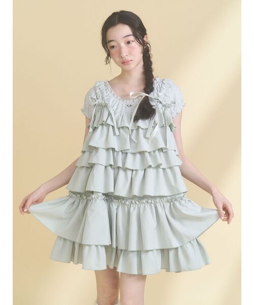 merry jenny（メリージェニー）の「petit flower pure neck tee（Tシャツ/カットソー・レディース・アイボリー/オフホワイト・FREE）」の6枚目の写真