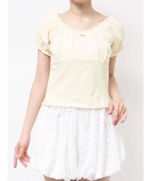 merry jenny(メリージェニー)の「petit flower pure neck tee(Tシャツ/カットソー・レディース・アイボリー/オフホワイト・FREE)」の5枚目の写真
