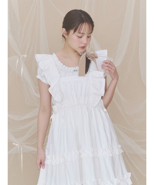 merry jenny(メリージェニー)の「petit flower pure neck tee(Tシャツ/カットソー・レディース・アイボリー/オフホワイト・FREE)」の3枚目の写真