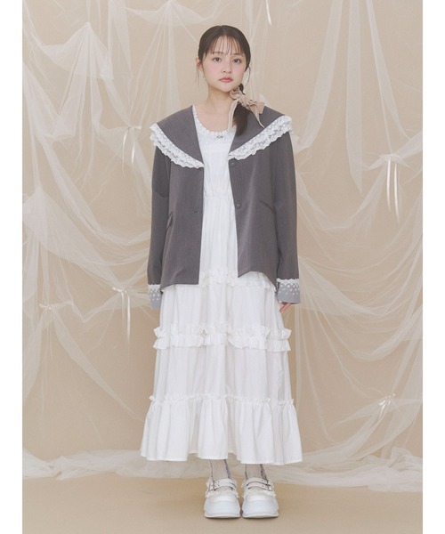 merry jenny(メリージェニー)の「petit flower pure neck tee(Tシャツ/カットソー・レディース・アイボリー/オフホワイト・FREE)」の4枚目の写真