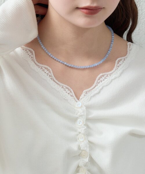 mystic（ミスティック）の「クリアカラービーズネックレス（ネックレス・レディース・ピンク/ブルー・ONE SIZE）」の4枚目の写真