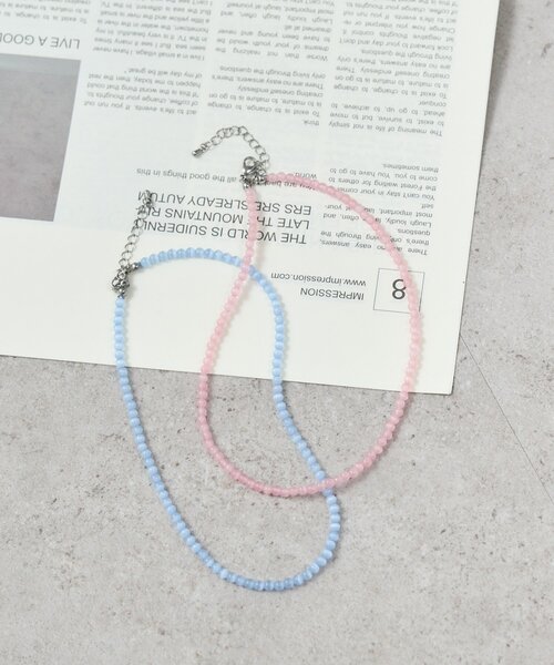 mystic（ミスティック）の「クリアカラービーズネックレス（ネックレス・レディース・ピンク/ブルー・ONE SIZE）」の8枚目の写真