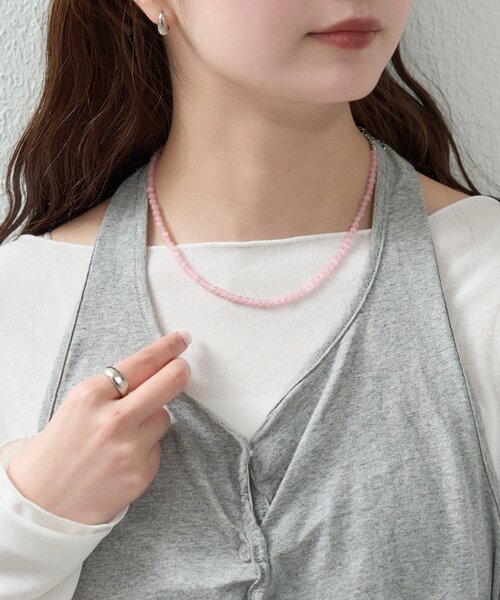 mystic（ミスティック）の「クリアカラービーズネックレス（ネックレス・レディース・ピンク/ブルー・ONE SIZE）」の9枚目の写真