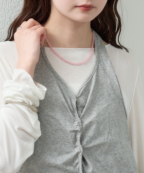 mystic（ミスティック）の「クリアカラービーズネックレス（ネックレス・レディース・ピンク/ブルー・ONE SIZE）」の10枚目の写真