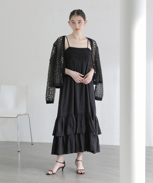 La TOTALITE（ラトータリテ）の「【洗える】キャミティアードワンピース（ワンピース・レディース・ブルー系その他/ブラック・36/38）」の13枚目の写真