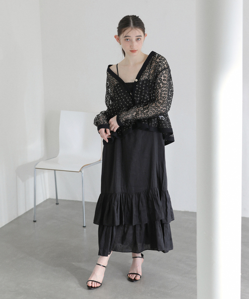 La TOTALITE（ラトータリテ）の「【洗える】キャミティアードワンピース（ワンピース・レディース・ブルー系その他/ブラック・36/38）」の14枚目の写真