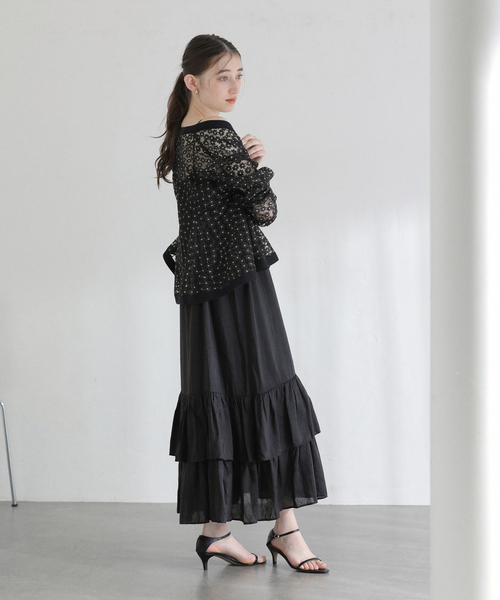 La TOTALITE（ラトータリテ）の「【洗える】キャミティアードワンピース（ワンピース・レディース・ブルー系その他/ブラック・36/38）」の17枚目の写真