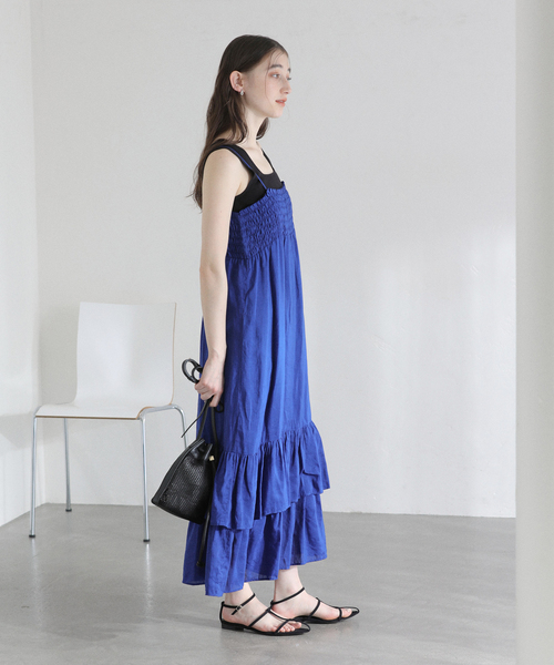 La TOTALITE（ラトータリテ）の「【洗える】キャミティアードワンピース（ワンピース・レディース・ブルー系その他/ブラック・36/38）」の20枚目の写真