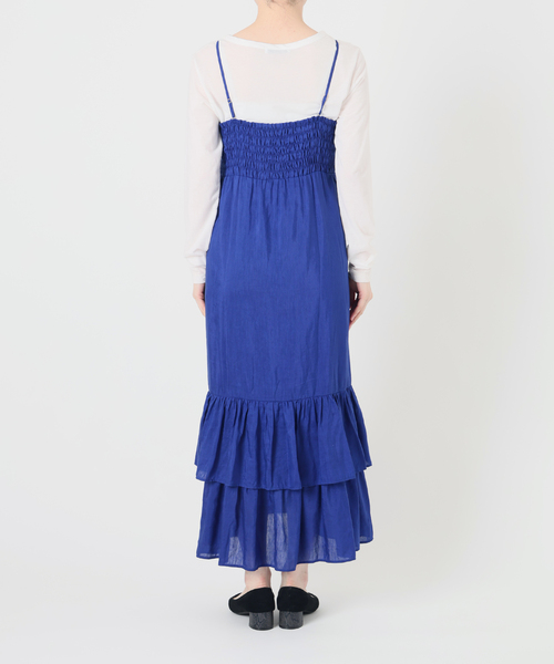 La TOTALITE（ラトータリテ）の「【洗える】キャミティアードワンピース（ワンピース・レディース・ブルー系その他/ブラック・36/38）」の4枚目の写真