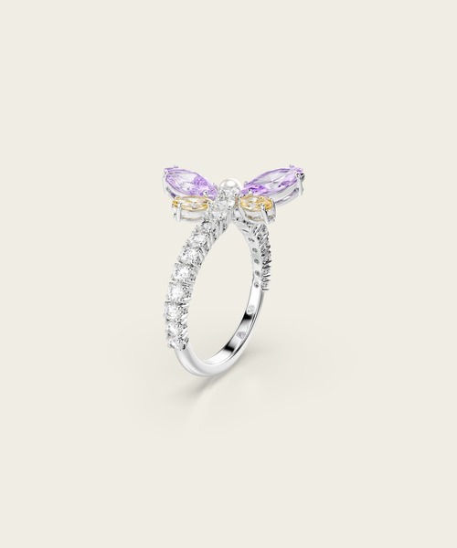 SWAROVSKI(スワロフスキー)の「【公式】【スワロフスキー】Ariana Grande x Swarovski モチーフのあるリング, ミックスカット, トンボ, マルチカラー, ロジウム・プレーティング(リング・レディース・シルバー系その他・50/55/52)」の3枚目の写真