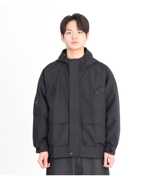 BUTTON SEOUL（ボタンソウル）の「[TEFLON] コンパスウィンドブレーカー フードジャケット 4色（ブラック）（MA-1・メンズ・その他・M/L/XL）」の2枚目の写真