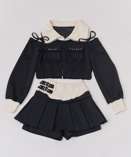 OLIVE des OLIVE（オリーブデオリーブ）の「【Belle Charme】Side Belt Pleats Rib Skirt（スカート・レディース・ピンクベージュ/ブラック/トップグレー・FREE）」の18枚目の写真