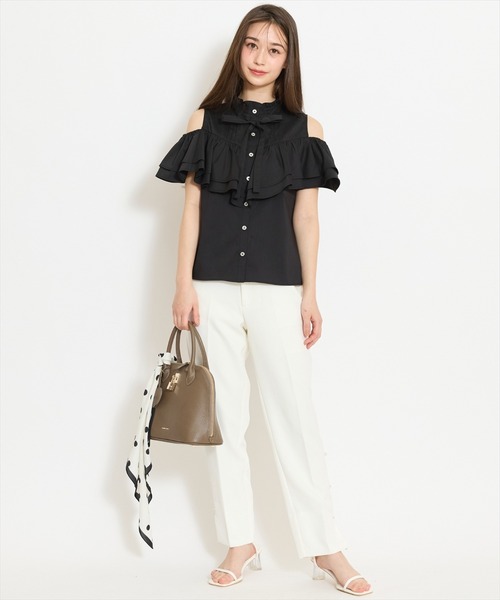 WILLSELECTION（ウィルセレクション）の「パールデザインテーパードパンツ（その他パンツ・レディース・オフホワイト/ピンク/ミント/ブラック・S/M）」の2枚目の写真