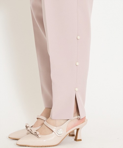 WILLSELECTION（ウィルセレクション）の「パールデザインテーパードパンツ（その他パンツ・レディース・オフホワイト/ピンク/ミント/ブラック・S/M）」の6枚目の写真