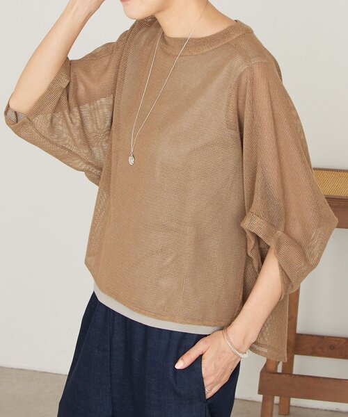 BEARDSLEY（ビアズリー）の「カラミプルオーバー（Tシャツ/カットソー・レディース・ブラック/グレー/キャメル/ホワイト・FREE）」の4枚目の写真