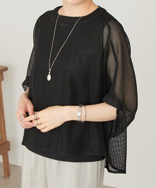 BEARDSLEY（ビアズリー）の「カラミプルオーバー（Tシャツ/カットソー・レディース・ブラック/グレー/キャメル/ホワイト・FREE）」の3枚目の写真