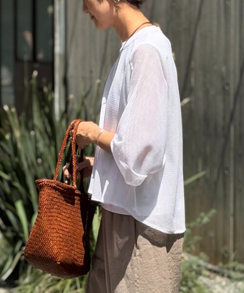 BEARDSLEY（ビアズリー）の「カラミプルオーバー（Tシャツ/カットソー・レディース・ブラック/グレー/キャメル/ホワイト・FREE）」の6枚目の写真