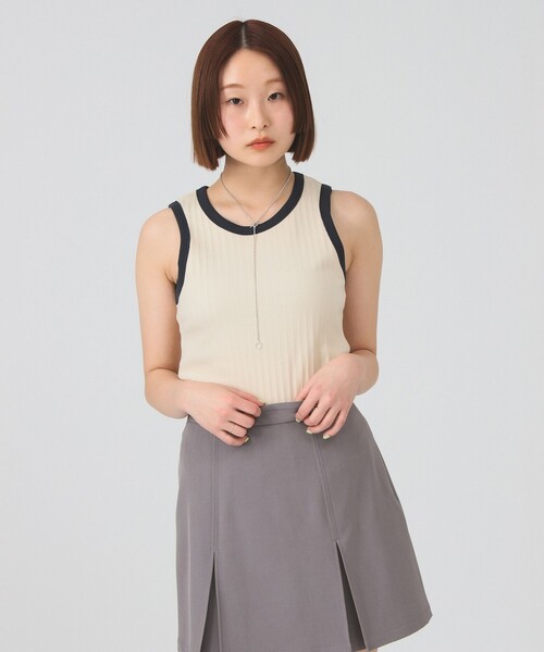 Ray BEAMS(レイビームス)の「リブ リンガー タンクトップ(タンクトップ・レディース・ナチュラル/ワイン/ネイビー・ONE SIZE)」の7枚目の写真