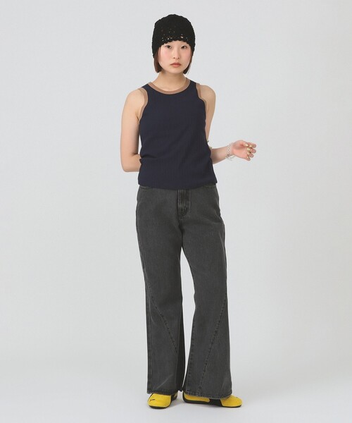 Ray BEAMS(レイビームス)の「リブ リンガー タンクトップ(タンクトップ・レディース・ナチュラル/ワイン/ネイビー・ONE SIZE)」の8枚目の写真